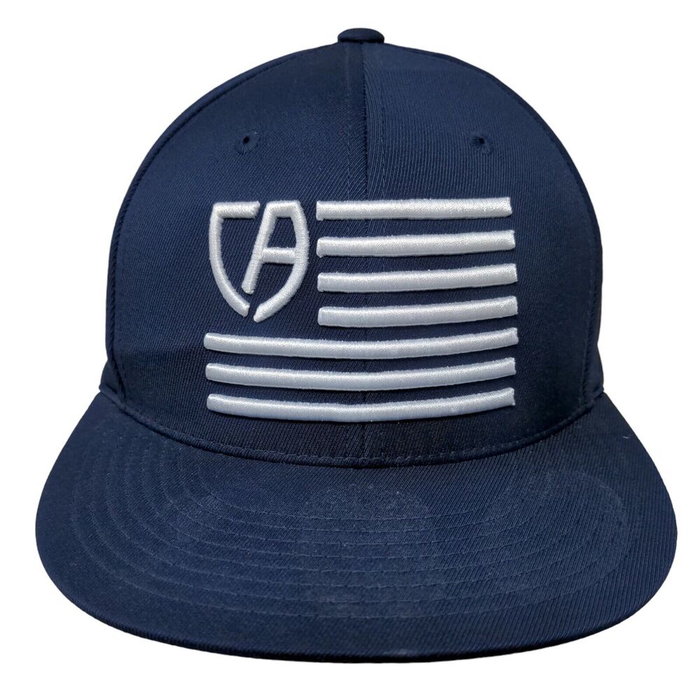 Cap America Premium Line Men's Fitted Hat Blue Size S-M Embroidered Flag Logo